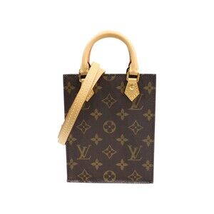 Louis Vuitton Sac Plat Monogram Canvas Brown Shoulder Bag Handbag strap